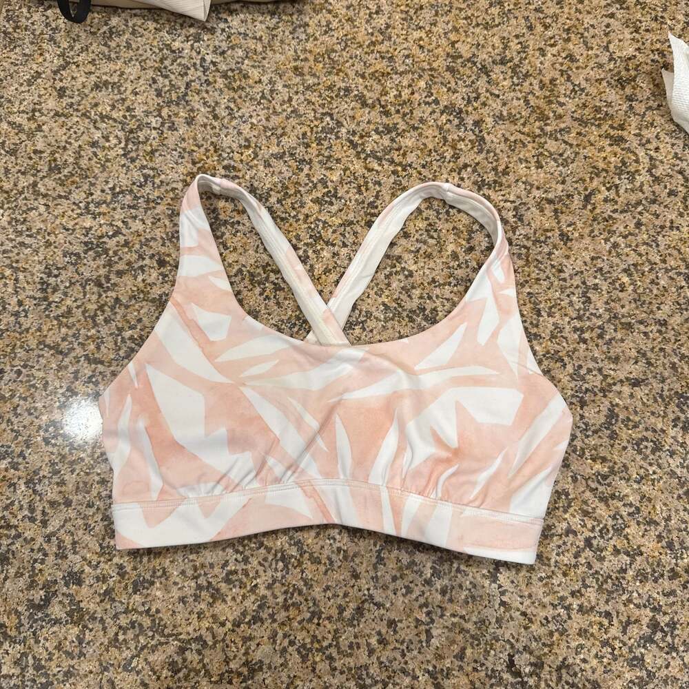 Athleta South Beach Scoop Bikini Swim Top Pink Quartz Swirl - 32D